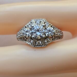 Antique Style Sterling & Gemstone Ring